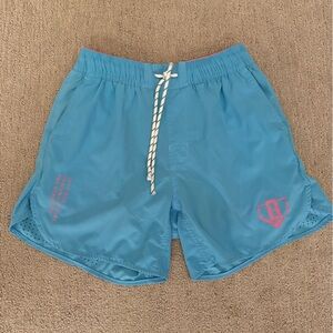 Youth Large Baseball Lifestyle 101 Blue Shorts with Pink Logo